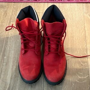 Timberland Bold Red Lace-Up Boots